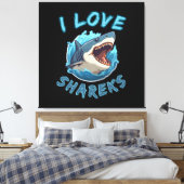 Ik hou van haaienvisser canvas afdruk (Insitu (Slaapkamer))