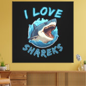 Ik hou van haaienvisser canvas afdruk (Insitu (Woonkamer))