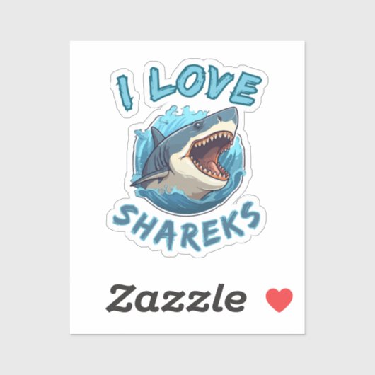 Ik hou van haaienvisser sticker (Vel)