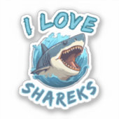 Ik hou van haaienvisser sticker (Voorkant)