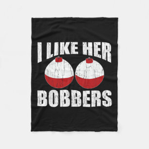 Ik hou van haar Bobbers Funny Vist Couples Gifts F Fleece Deken