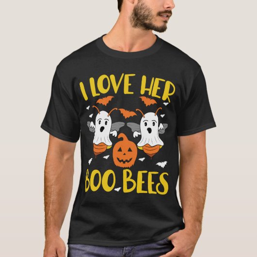 Ik hou van haar Boo Bees t-shirt Funny Couples Hal (Voorkant)