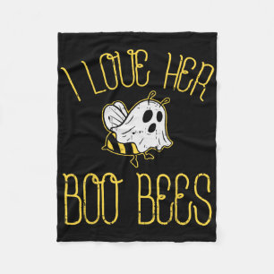 Ik hou van haar mannelijke bijenstellen Halloween  Fleece Deken