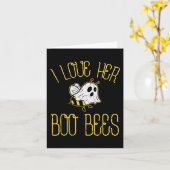 Ik hou van haar mannelijke bijenstellen Halloween Kaart (Gele Bloem)