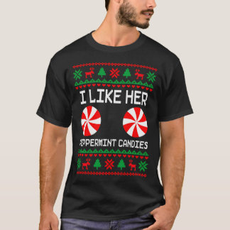 Ik hou van haar pepermunt Snoepjes grappig paar le T-shirt