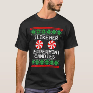 Ik hou van haar pepermunt Snoepjes koppels lelijke T-shirt