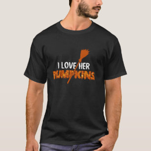 Ik hou van haar pompoenen... Ik hou van zijn Broom T-shirt