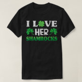 Ik hou van haar shamrocks grappige koppels Ierse S T-shirt (Design voorkant)