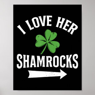 Ik hou van haar Shamrocks St. Patrick's Day Couple Poster