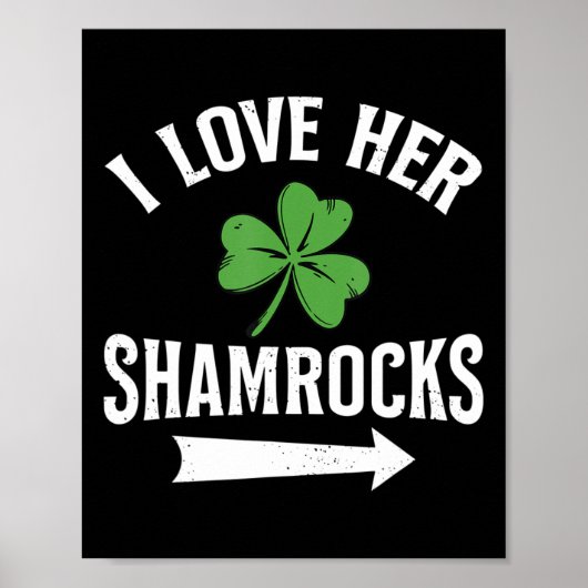 Ik hou van haar Shamrocks St. Patrick's Day Couple Poster (Voorkant)