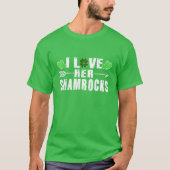 Ik hou van haar Shamrocks St Patrick's Day Couples T-shirt (Voorkant)