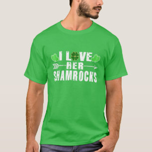 Ik hou van haar Shamrocks St Patrick's Day Couples T-shirt