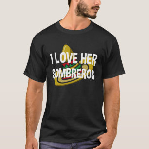Ik hou van haar Sombrero Koppel T-shirt Cinco De M