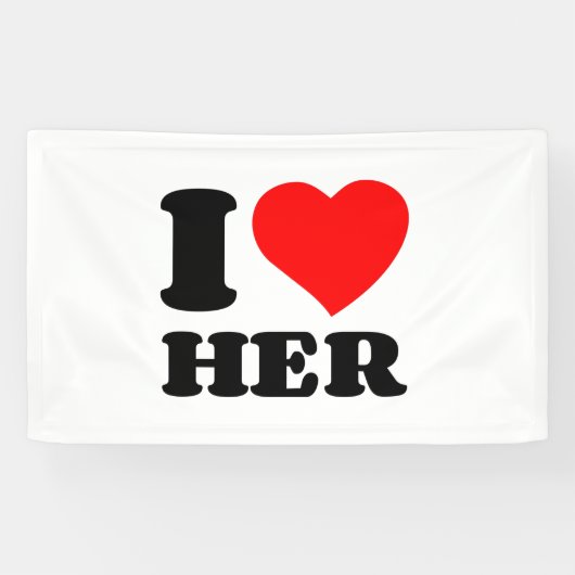 Ik hou van haar spandoek (Horizontaal)