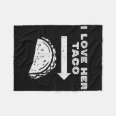 Ik hou van haar Taco Matching Couple Cinco De Mayo Fleece Deken (Voorkant (Horizontaal))