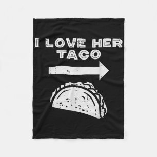 Ik hou van haar Taco Matching Couple Cinco De Mayo Fleece Deken