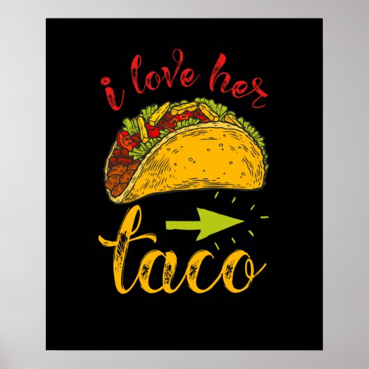 Ik hou van haar Taco Matching Couple Cinco de Mayo Poster (Voorkant)