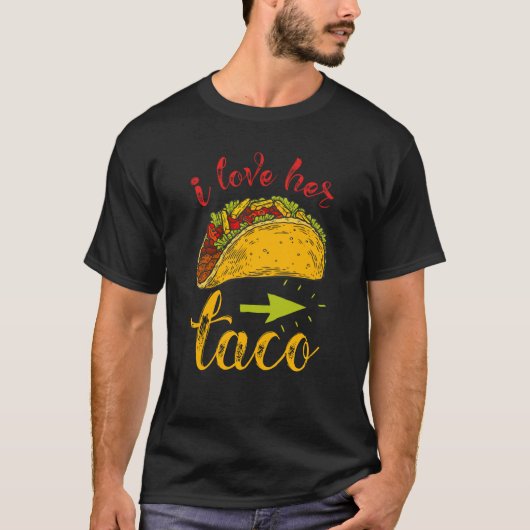 Ik hou van haar Taco Matching Couple Cinco de Mayo T-shirt (Voorkant)