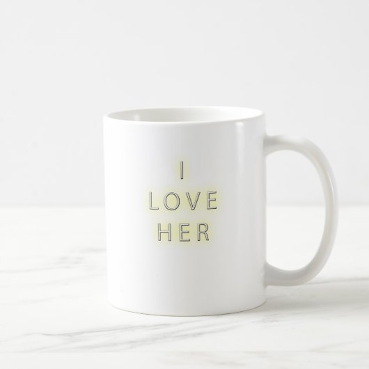 Ik hou van haar (zwart) koffiemok (Rechts)