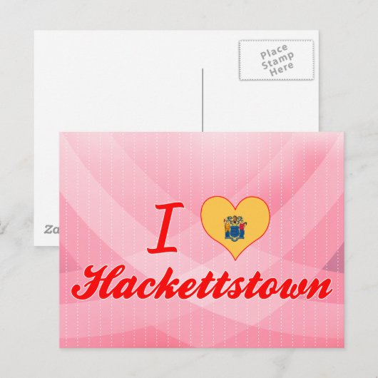 Ik hou van Hackettstown, New Jersey Briefkaart (Voorkant / Achterkant)