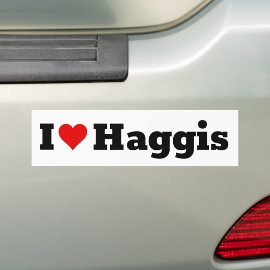Ik hou van Haggis Bumpersticker (Op auto)
