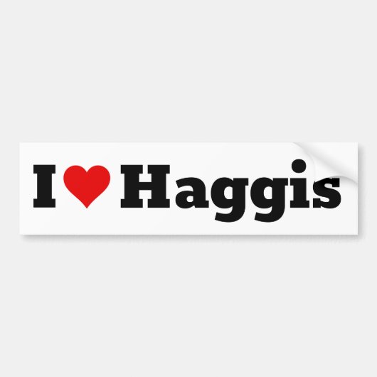Ik hou van Haggis Bumpersticker (Voorkant)