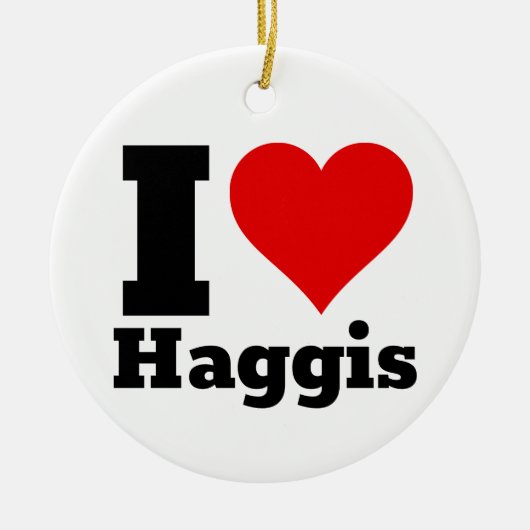 Ik hou van Haggis Keramisch Ornament (Voorkant)
