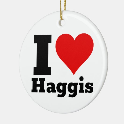 Ik hou van Haggis Keramisch Ornament (Links)