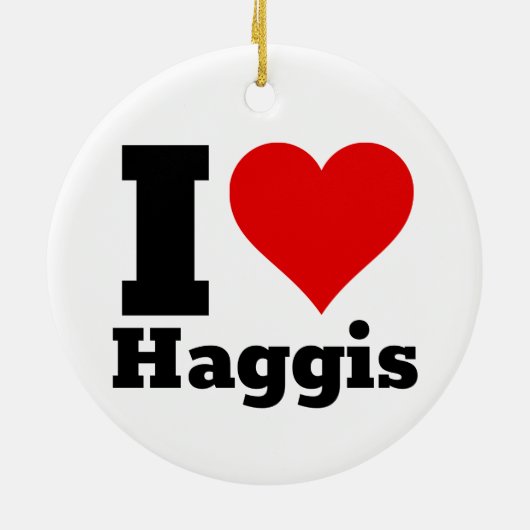 Ik hou van Haggis Keramisch Ornament (Achterkant)