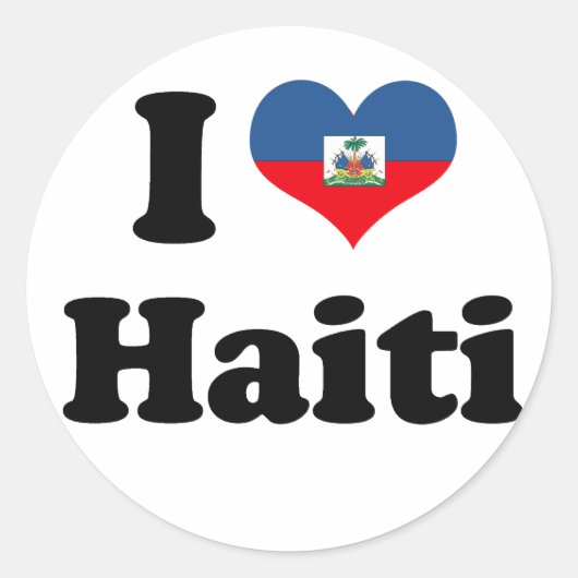 Ik hou van HAITI 2 Ronde Sticker (Voorkant)