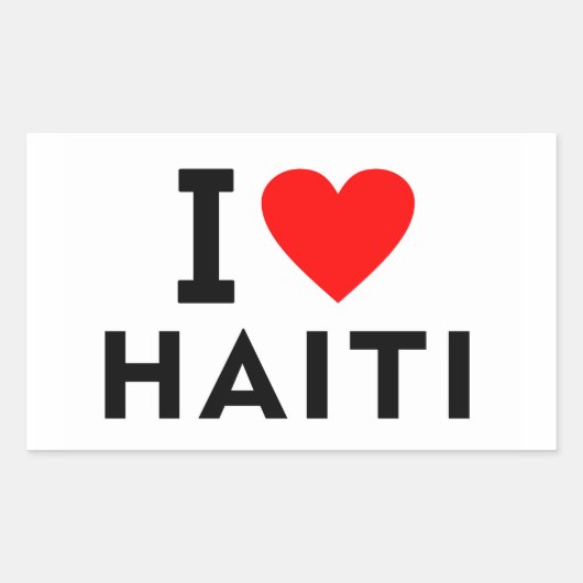 Ik hou van Haïti, net als het systeem voor hartrei Rechthoekige Sticker (Voorkant)