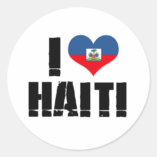 Ik hou van HAITI Ronde Sticker (Voorkant)