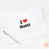 Ik hou van HAITI Ronde Sticker (Envelop)