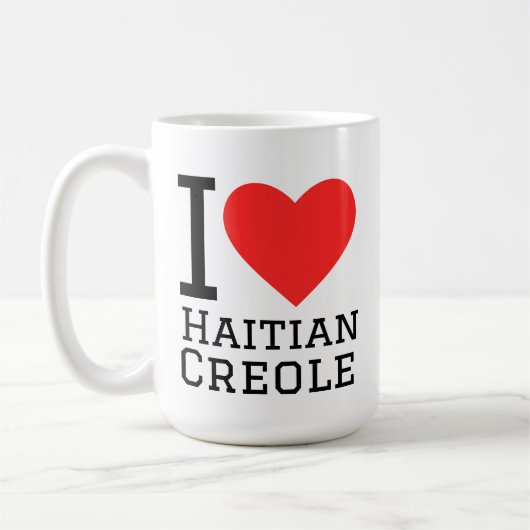 Ik hou van Haïtiaans Creools Koffiemok (Links)