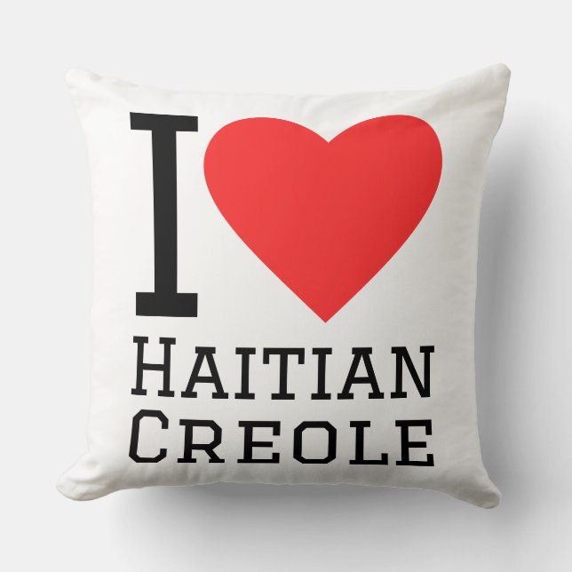 Ik hou van Haïtiaans Creools Kussen (Voorkant)