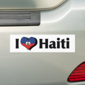 Ik hou van Haïtiaanse vlag Bumpersticker (Op auto)