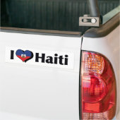 Ik hou van Haïtiaanse vlag Bumpersticker (Op Truck)
