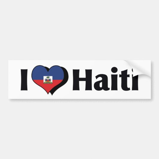 Ik hou van Haïtiaanse vlag Bumpersticker (Voorkant)