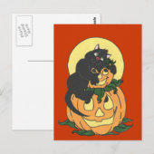 Ik hou van Halloween Cat Briefkaart (Voorkant / Achterkant)