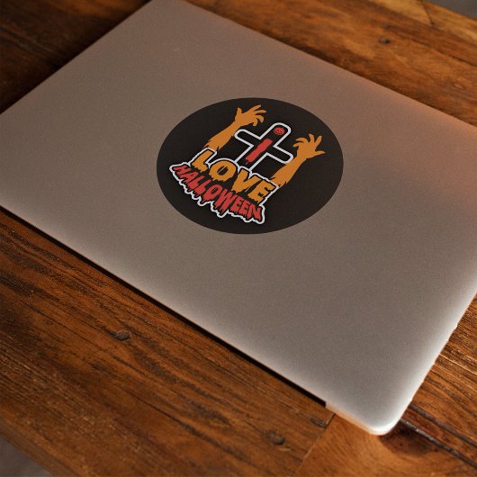 Ik hou van Halloween Creepy Zombie Hands Ronde Sticker
