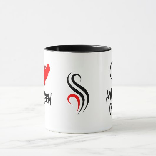 Ik hou van Halloween en Black Coffee Funny custom Mok (Midden)