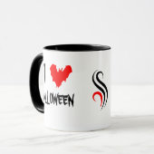 Ik hou van Halloween en Black Coffee Funny custom Mok (Voorkant links)