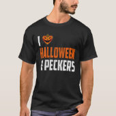 Ik hou van halloween en peckers, pompoen en pekker t-shirt (Voorkant)