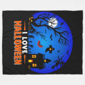 Ik hou van Halloween Fleece Deken (Voorkant (Horizontaal))