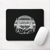 Ik hou van Halloween Funny Bone Hands Skull Heart Muismat (Met muis)