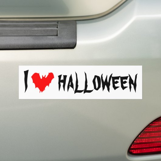 Ik hou van Halloween grappig aanpasbaar Bumpersticker (Op auto)