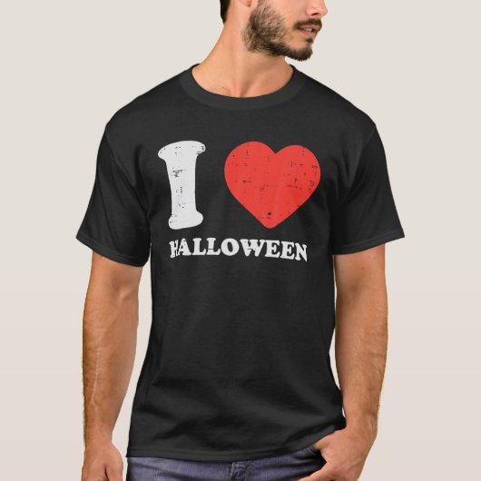 Ik hou van Halloween Heart Schattige Halloween Man T-shirt (Voorkant)