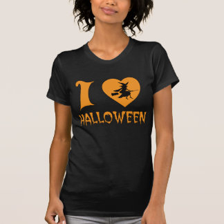 Ik hou van Halloween met een enge heks die haar ka T-shirt