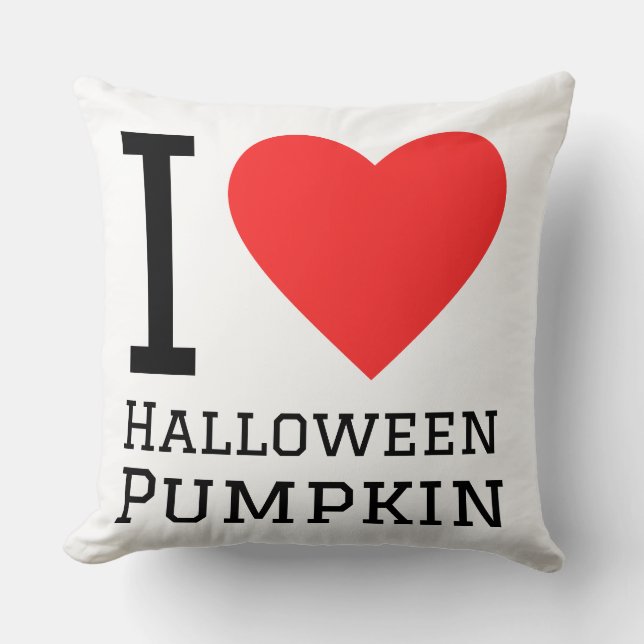 Ik hou van Halloween pompoen  Kussen (Voorkant)