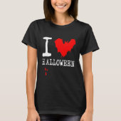 Ik hou van Halloween Red Bat zwart T-shirt (Voorkant)